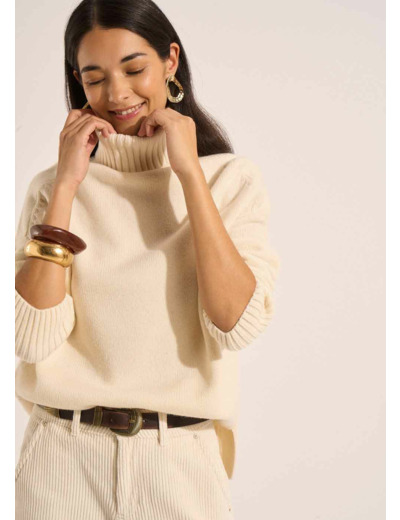 Pull col roulé en laine
