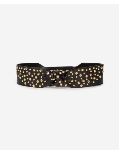Ceinture en cuir avec gros noeud black