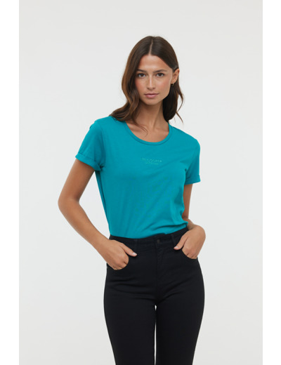 T-shirt manches courtes avec broderie poitrine