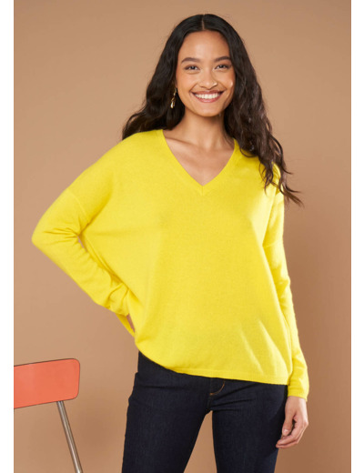 Pull en 100% cachemire à Col V