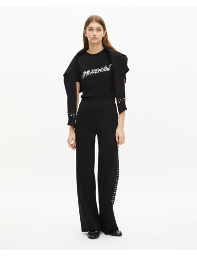 Pantalon en maille avec studs noir black