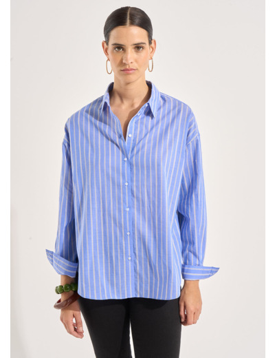 Chemise oversize à manches longues en coton