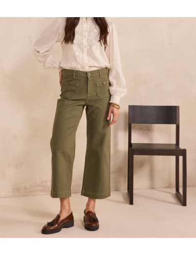Jean large et cropped en coton mélangé MAE