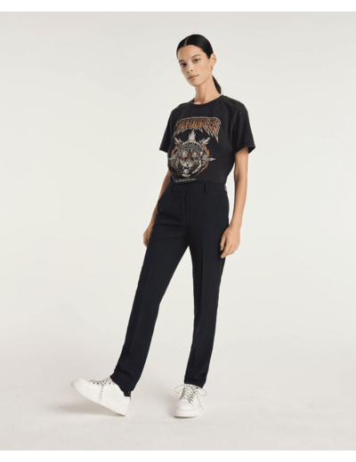 Basket en cuir avec lacet-shirt mouchetes