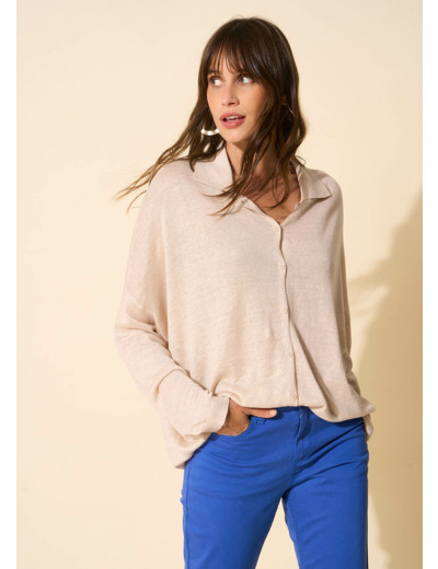 Gilet ample avec col polo