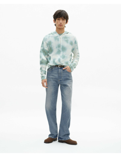 Cardigan a capuche tie and dye kaki / white