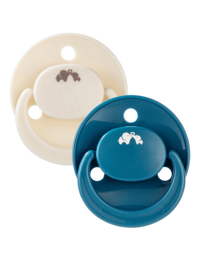 Lot 2 sucettes reversible 6 mois et plus Bleu