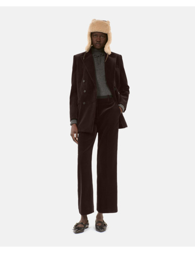Chapka en peau lainée marron brown