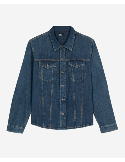 Chemise manches longues en denim medium blue