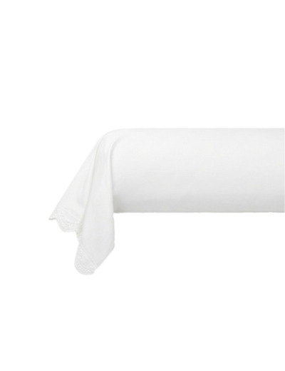 Taie traversin Héloise | Percale brodée | Tradition des Vosges
