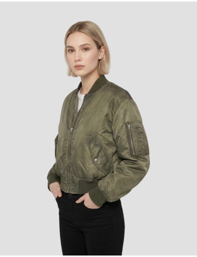 Bomber lavé oversize