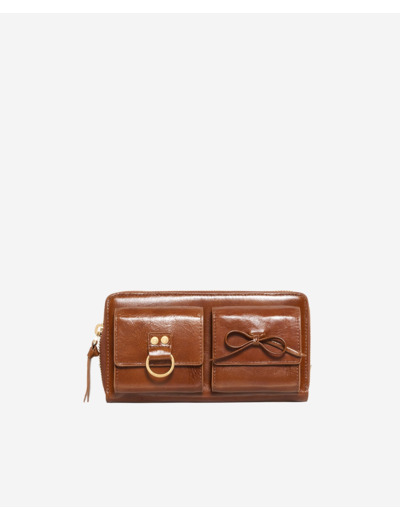 Portefeuille amelia en cuir marron brown