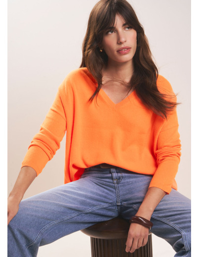 Pull en 100% cachemire à Col V