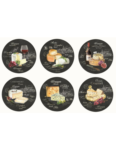 WORLD OF CHEESE Cof 6 assiettes 19cm