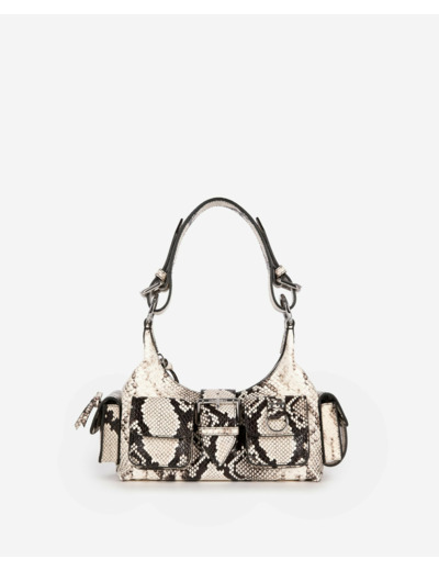 Sac amelia small en cuir black white