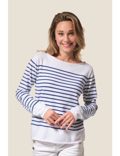 Pull femme rayé en viscose Sollange