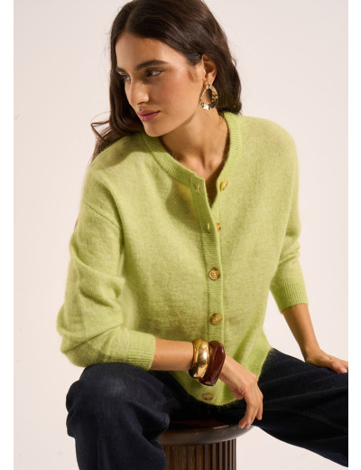 Gilet cardigan ample à col rond
