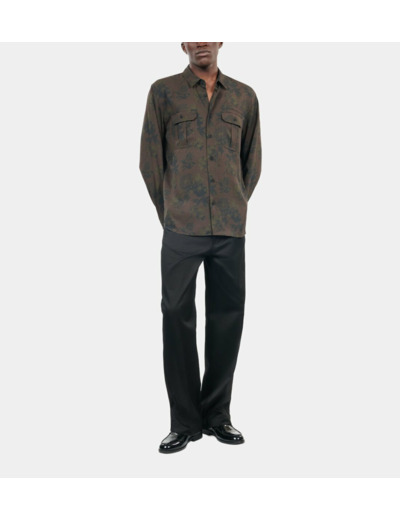 Chemise imprimé fleuri dark brown