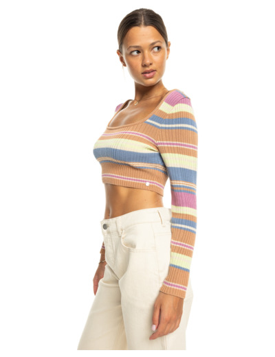 Sweater Roxy Camel Rayé