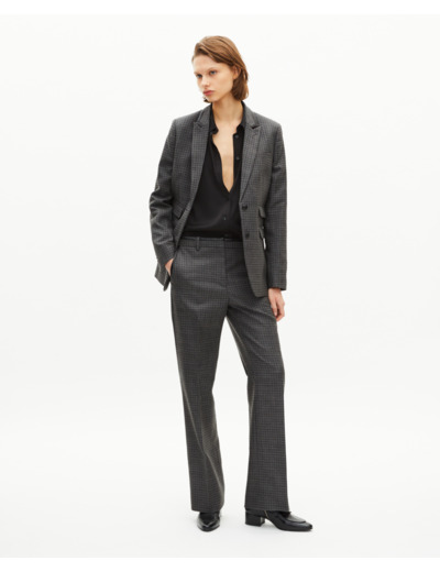 Veste tailleur en pied de puce noir et gris black