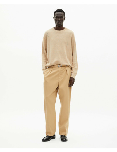 Pantalon a taille elastique beige