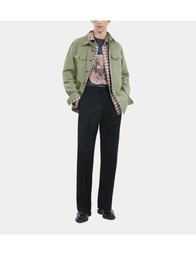Chemise en denim kaki olive