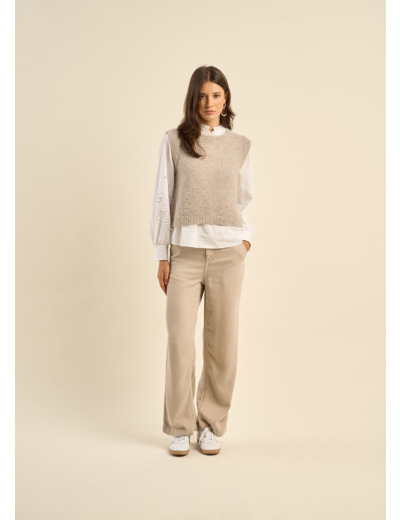 Pantalon taille haute à coupe droite