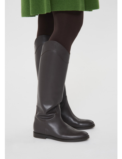 Bottes Kayleigh Chocolat en Cuir Bovin