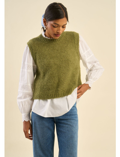 Pull à col rond sans manches