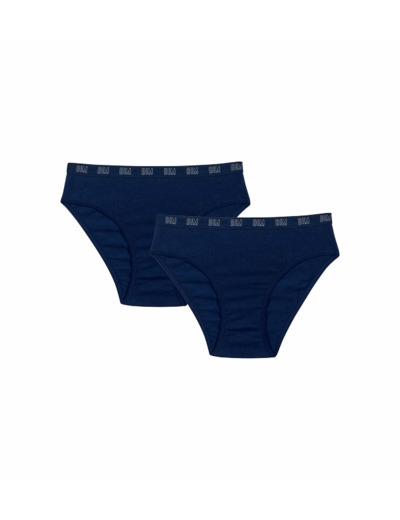 Lot de 2 culottes filles en coton bio Bleu Marine Dim Skin Care