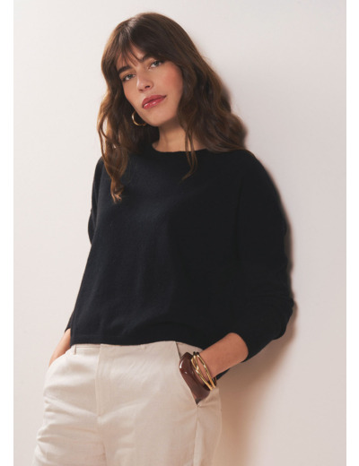 Pull col bateau 100% cachemire