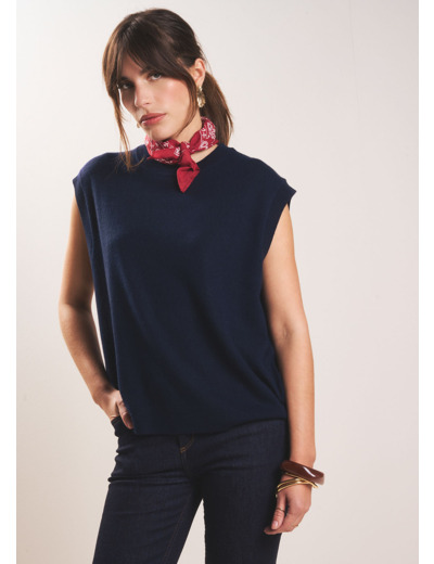 Pull sans manches en cachemire