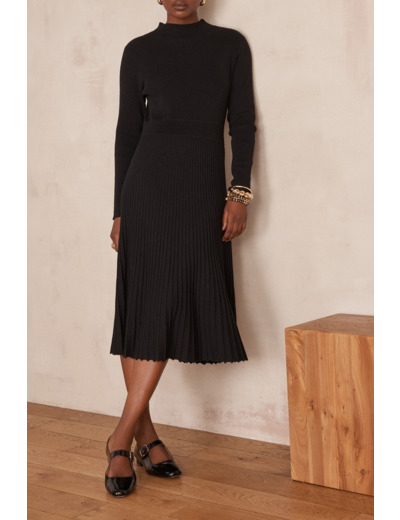 Robe MARTIKA en maille plissée
