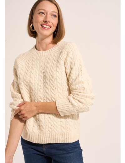 Pull irlandais torsadé à maille épaisse