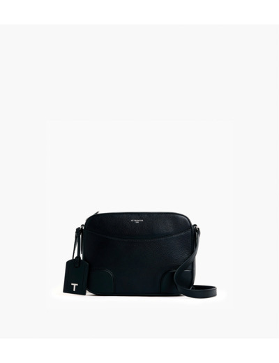 Sac bandoulière moyen modèle Romy en cuir grainé et lisse