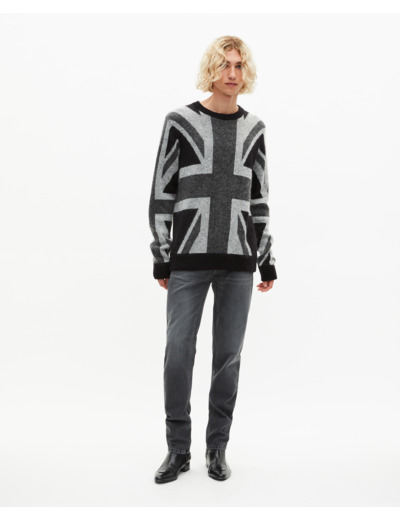 Pull drapeau anglais noir black grey