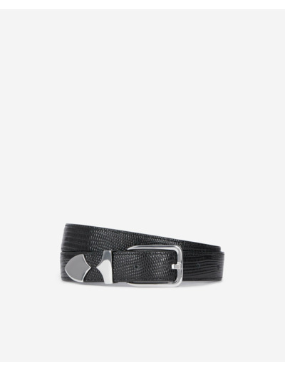 Ceinture en cuir effet croco black