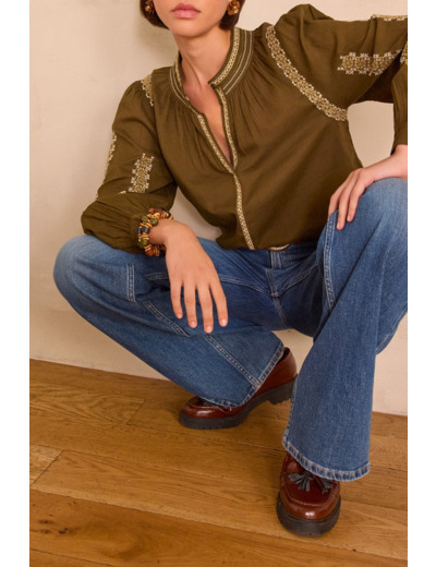 Blouse brodée SIXTINE en 100% coton