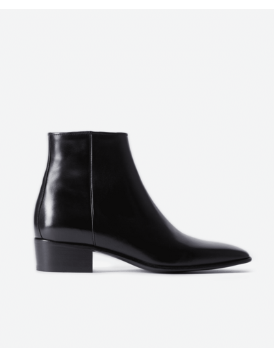 Bottines en cuir avec zip interieur black