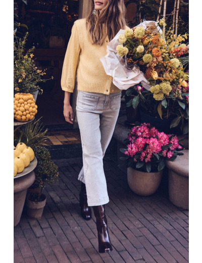 Jean cropped en denim LEA