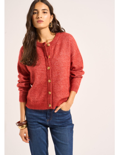 Gilet cardigan ample à col rond