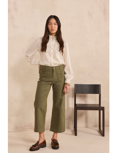 Jean large et cropped en coton mélangé MAE