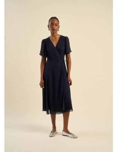 Robe longue manches courtes à motifs
