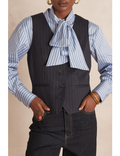 Gilet de tailleur sans manches ABEL rayée