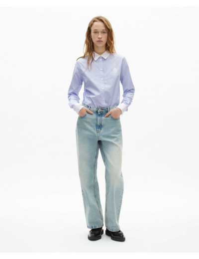 Chemise a manches longues col classique blue white