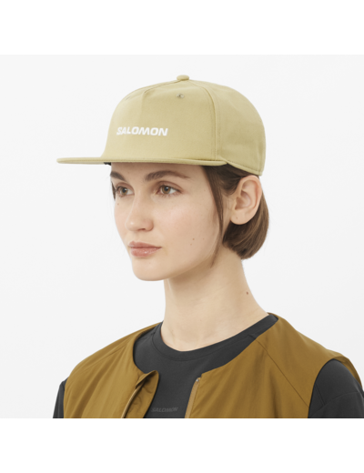 Cap Logo Flat Cap Gray Green