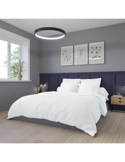 Housse de couette Harmonie Satin de coton coloris Blanc