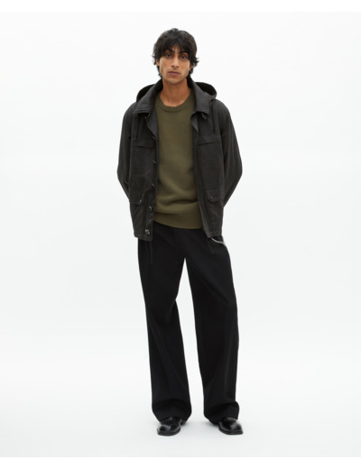 Parka courte à capuche noire black