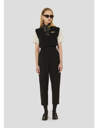 Pantalon Paaso Noir en Polyester Recyclé