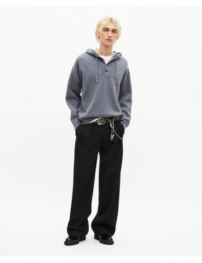 Pull à capuche gris middle grey mel